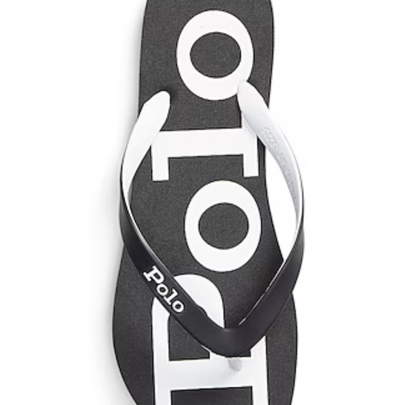 Polo Ralph Lauren bold logo Flip-flops White Black: NEW main image 4